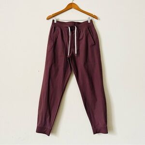 Vuori Men's Jogger Sweatpants in Deep Burgundy with White Drawstring